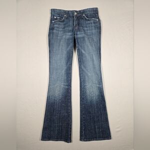 VINTAGE 7 For All Mankind A-Pocket Flare Jeans Mid-Rise 26x32 Y2K Denim